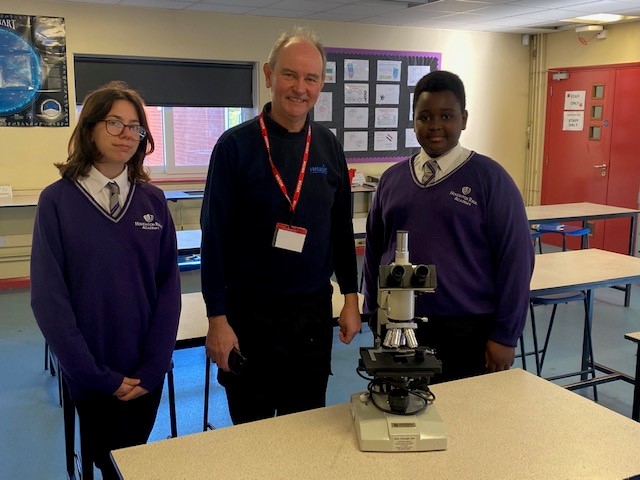 Local Supplier To Health Industry Donates Microscope To Local School